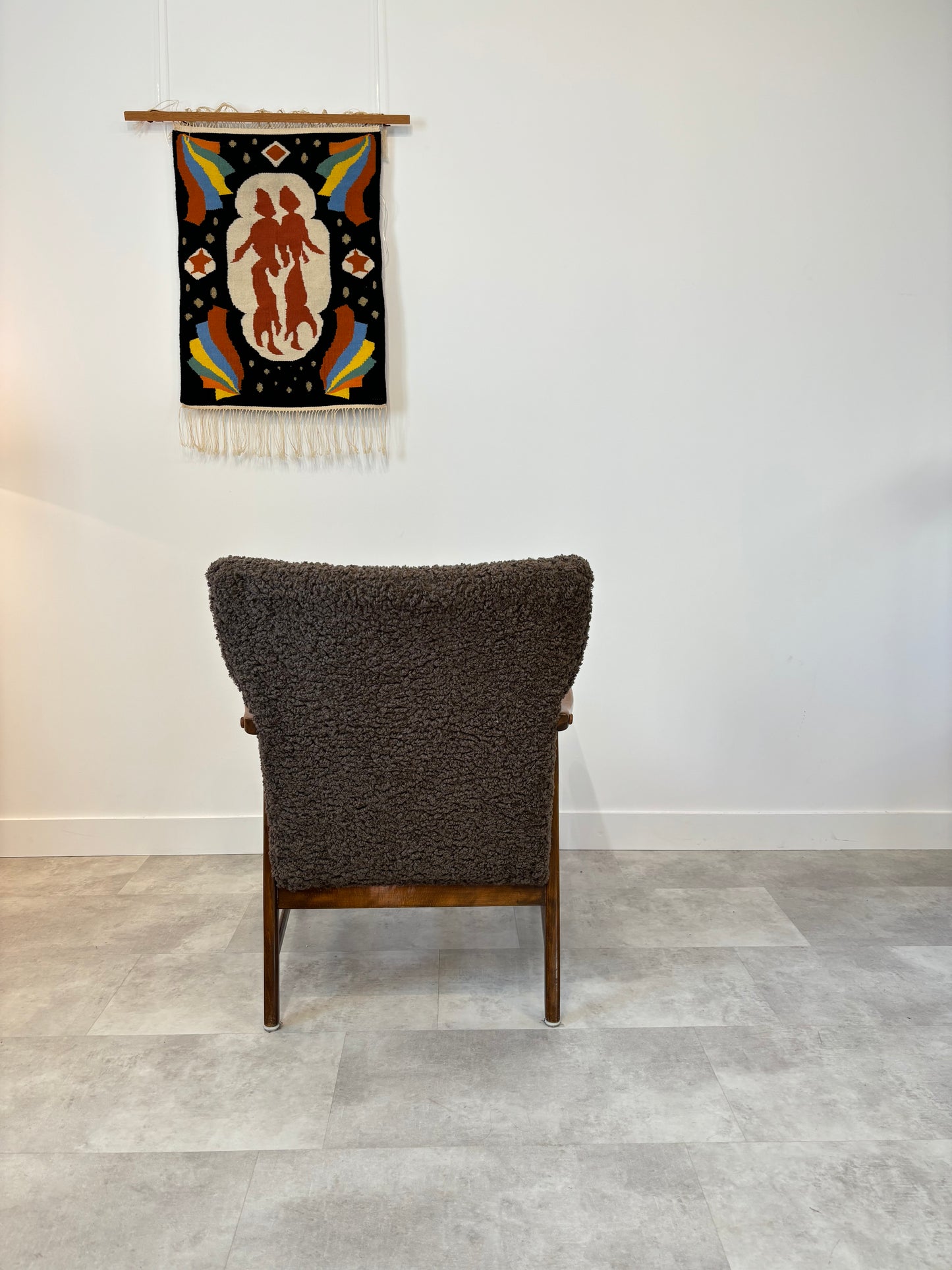 Fauteuil En Teck & Bouclettes