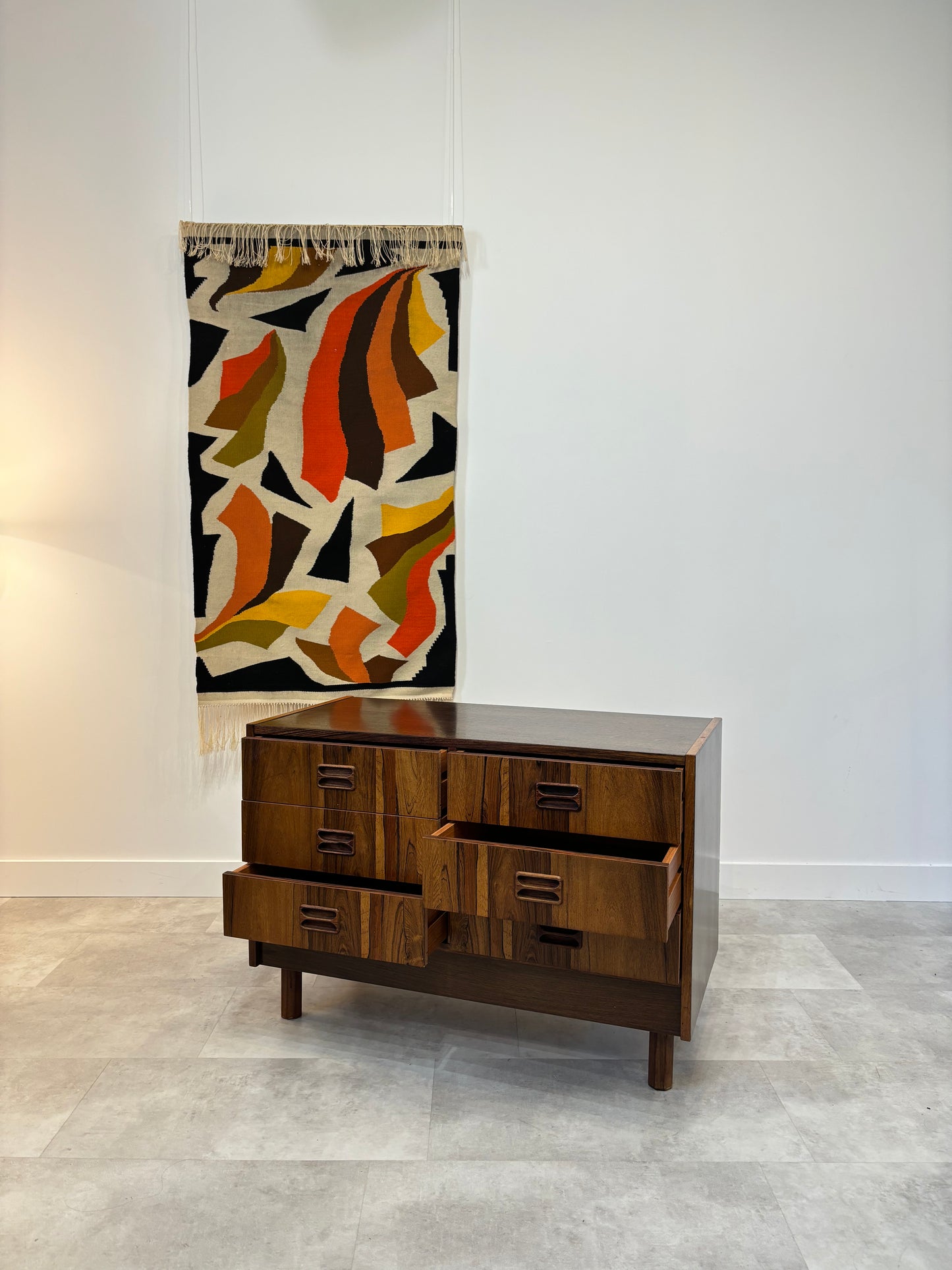 Commode En Palissandre À 6 Tiroirs, Pieds Hexagonaux