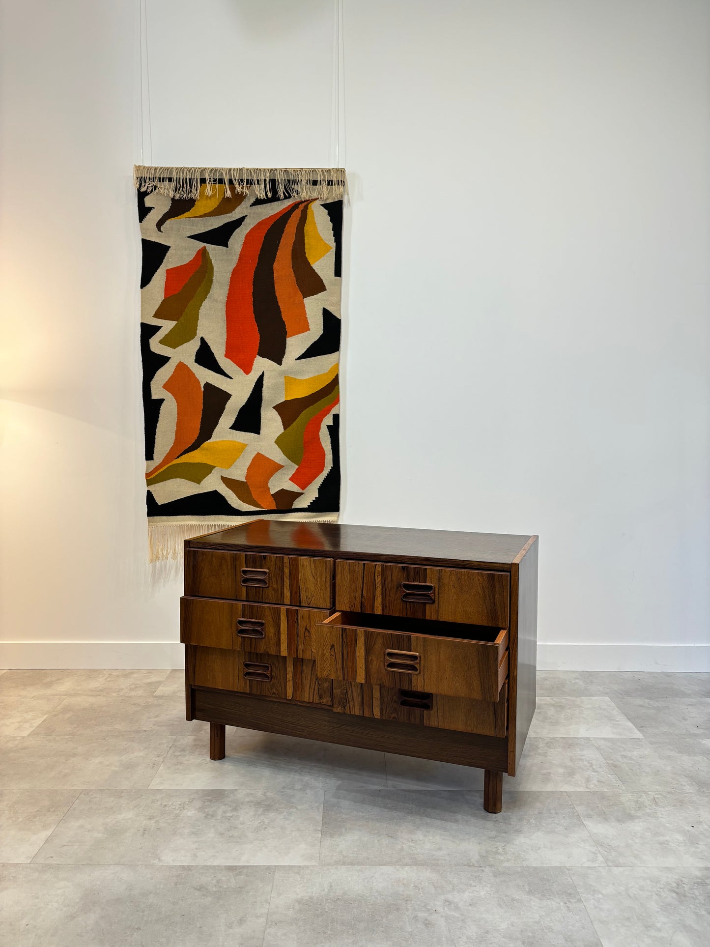 Commode En Palissandre À 6 Tiroirs, Pieds Hexagonaux